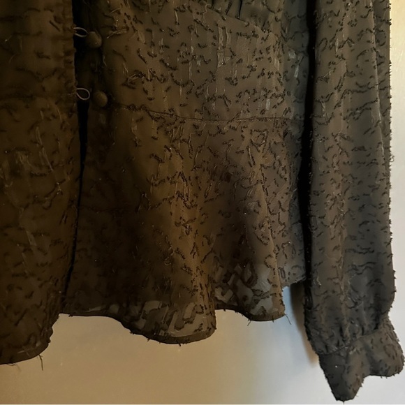 French Connection black front button blouse | size xl - Picture 2 of 7